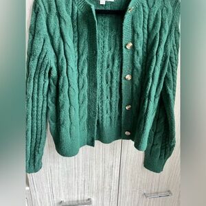 Loft Green Cable Knit Sweater